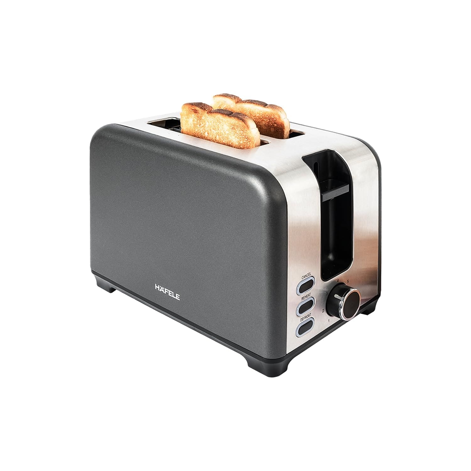 Hafele Amber 2 Slice Pop-up Toaster, 930 watts, Premium Matt Finish, 1 Year Warranty - Gray