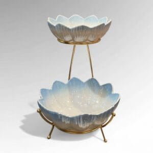Addox 2-tier Platter, Flower Shape